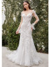 Beaded Ivory 3D Lace Tulle Amazing Wedding Dress